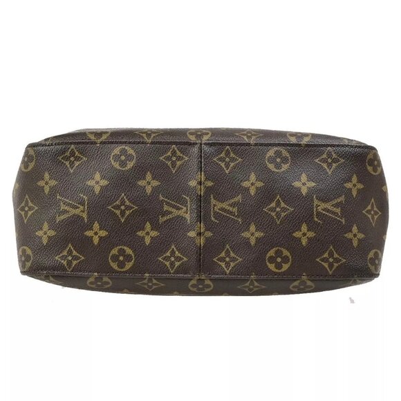 LOUIS VUITTON Logo Looping GM Shoulder Bag Monogram Leather Brown M51145 89ED212 - Picture 6 of 14
